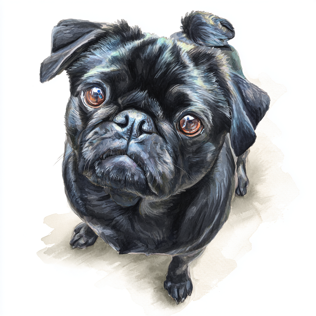 PUG - black - Standing - Coaster