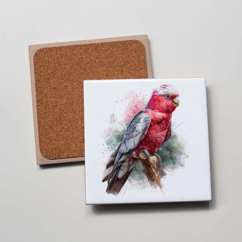 Pink & Grey Galah Full Body - Coaster