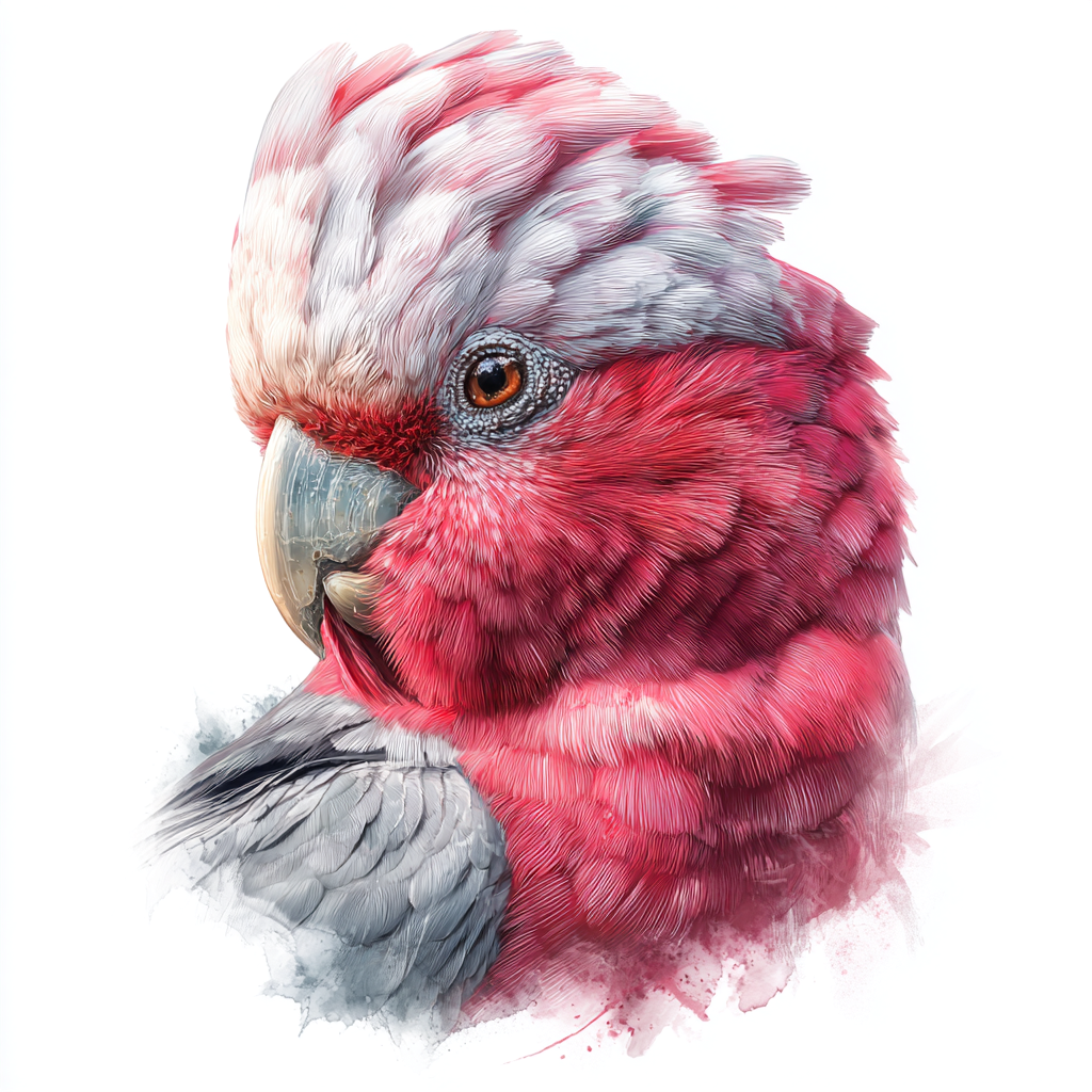 Pink & Grey Galah Portrait - Coaster