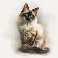 Ragdoll sitting 2 Cat - Coaster