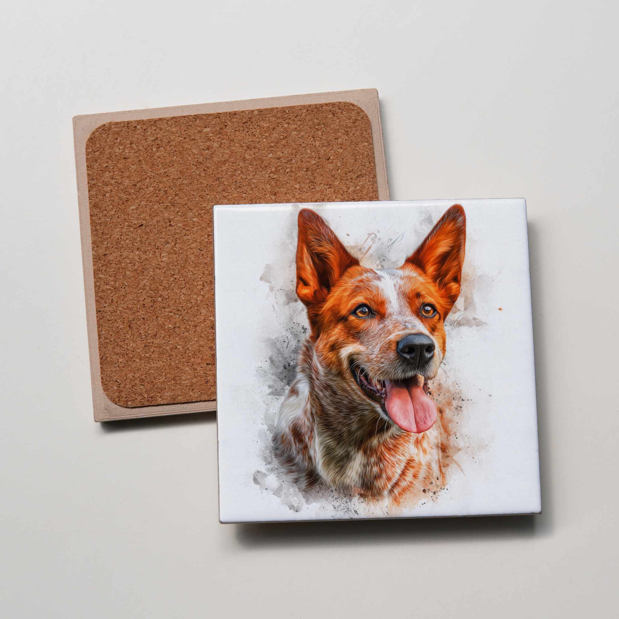 Red Healer - Portrait - LR - Coaster