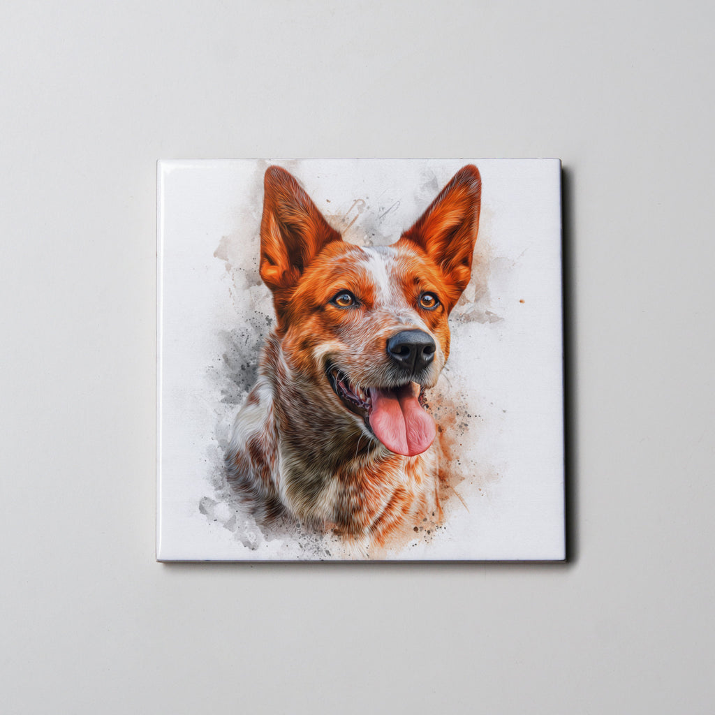 Red Healer - Portrait - LR - Coaster