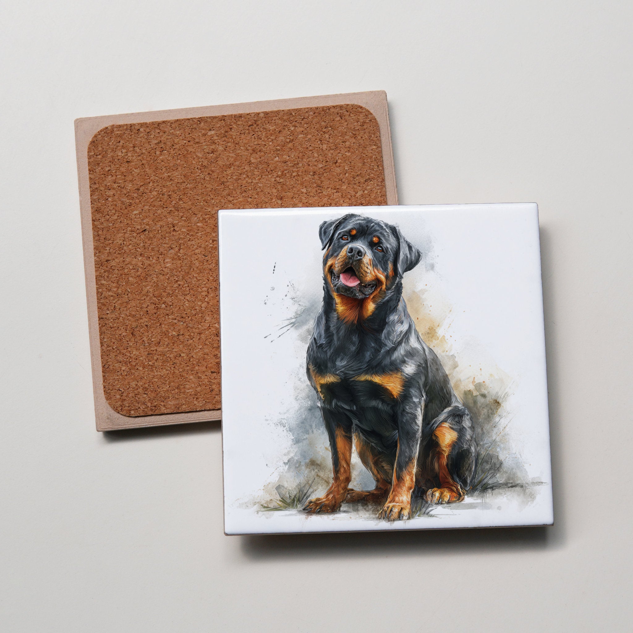 Rottweiler - sitting - Coaster