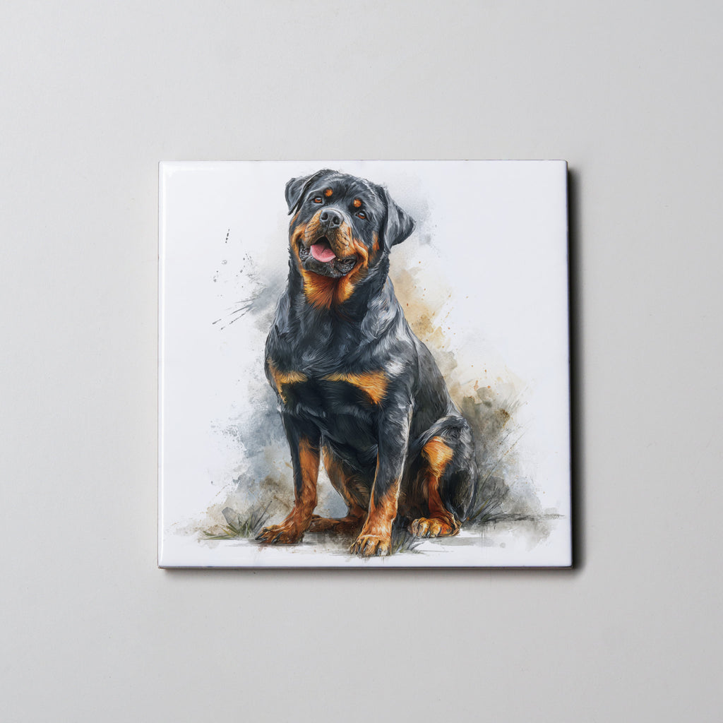Rottweiler - sitting - Coaster