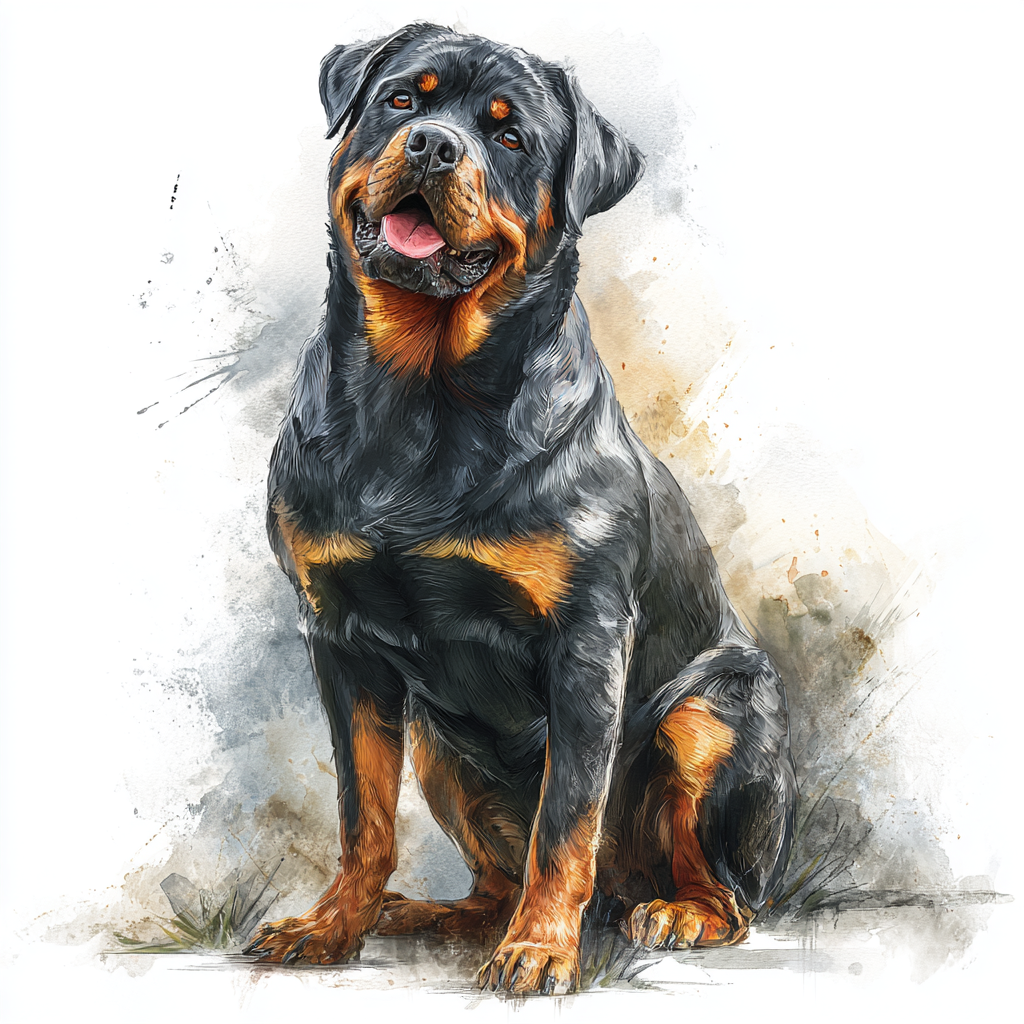 Rottweiler - sitting - Coaster