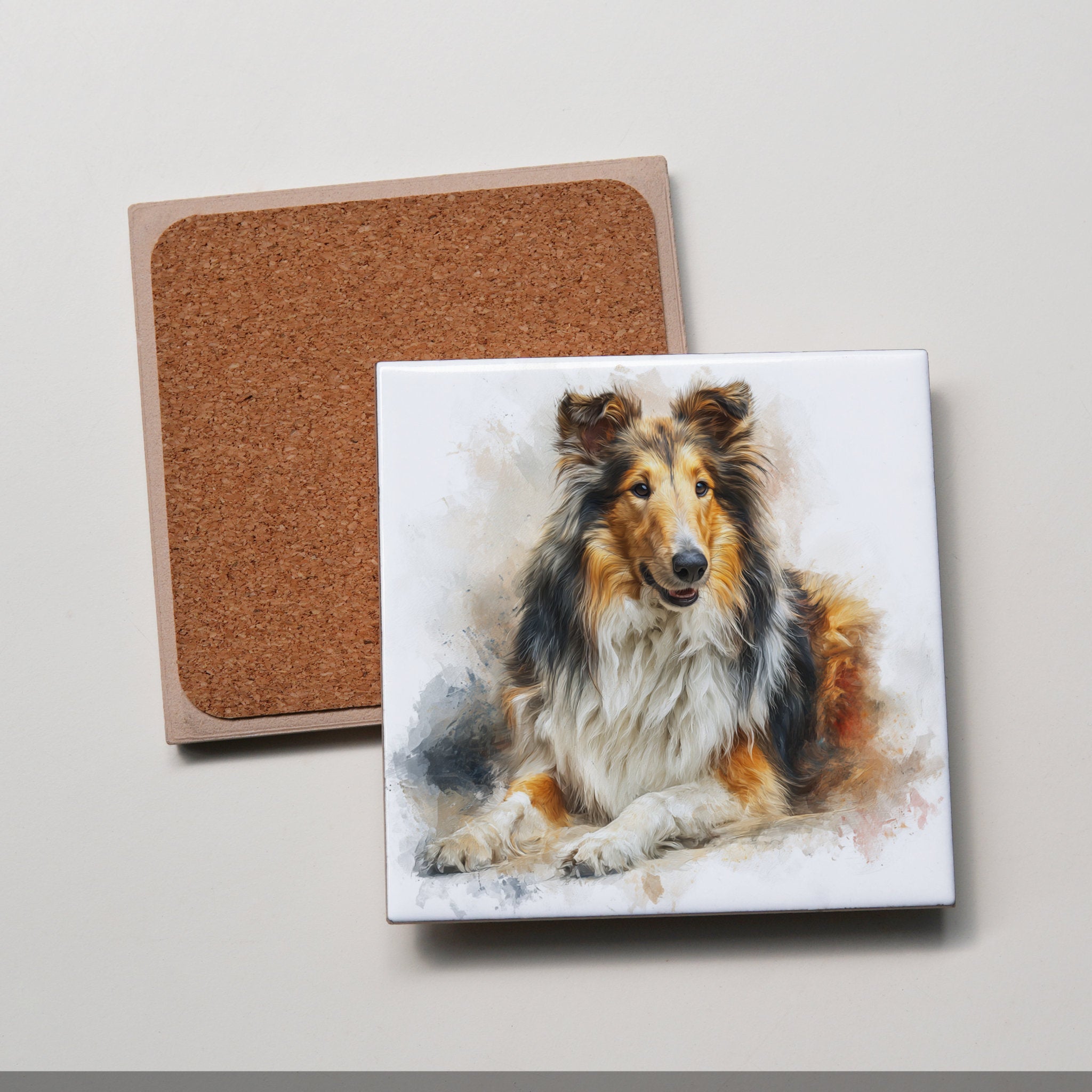 Rough Collie - Lying Down - Coaster