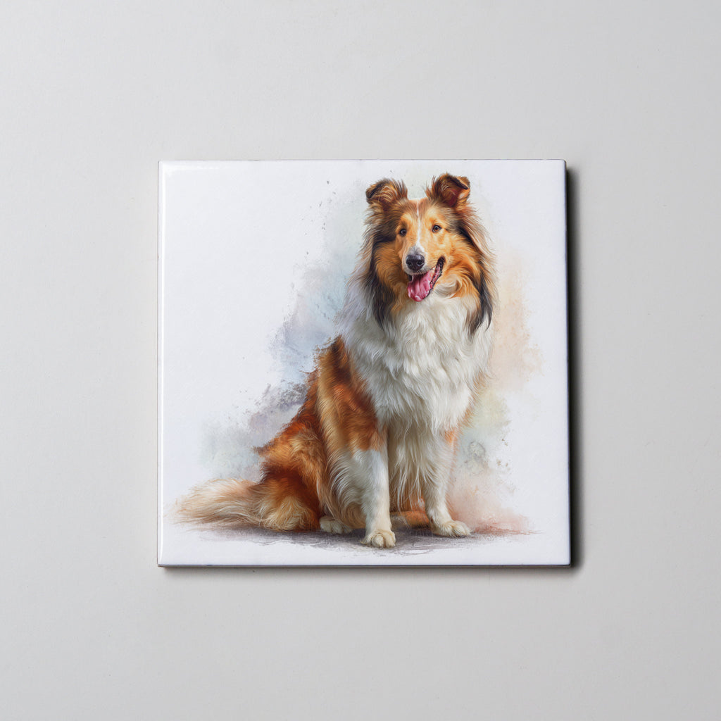 Rough Collie - Sitting - Coaster