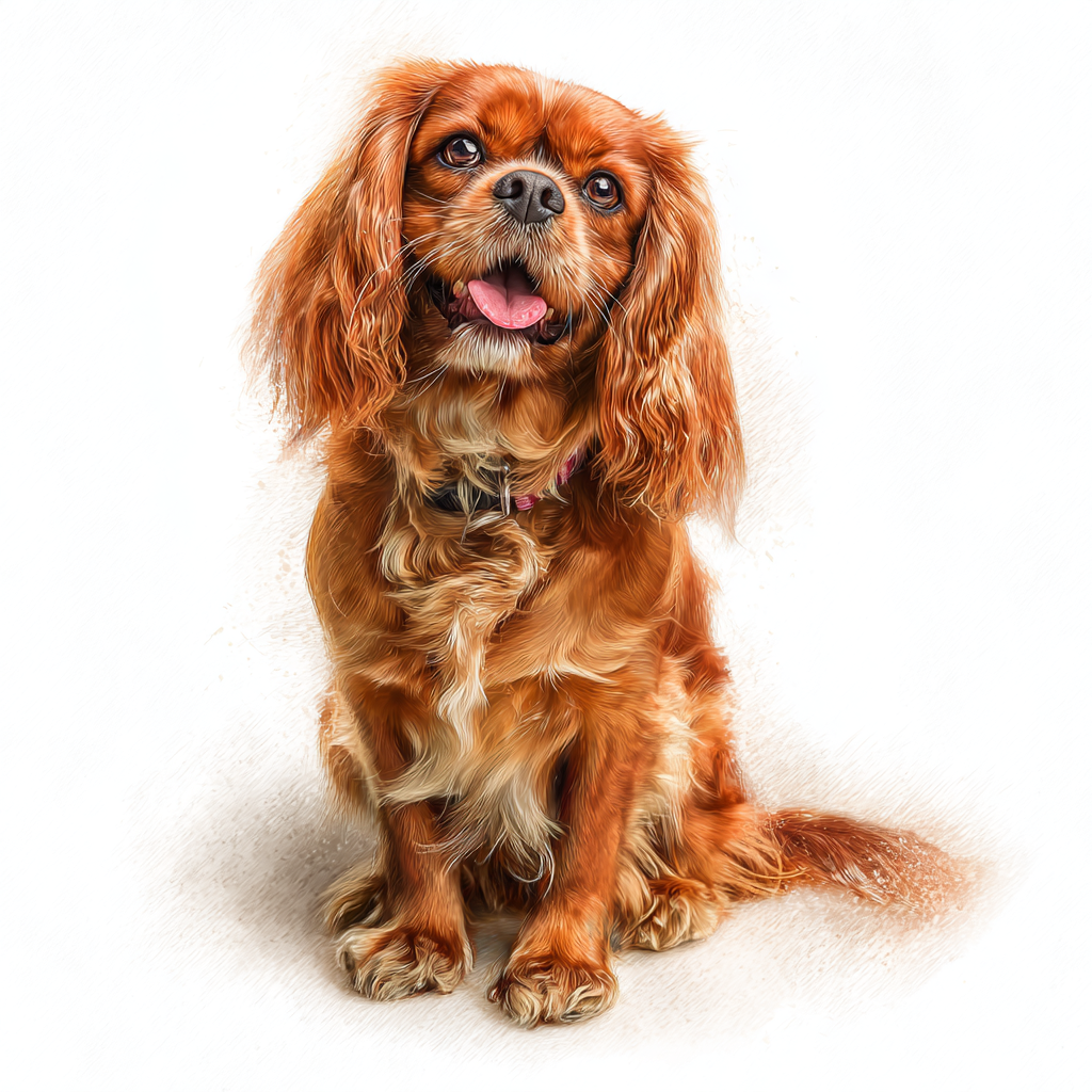 Ruby Cavalier King Charles Spaniel sitting -right - Coaster