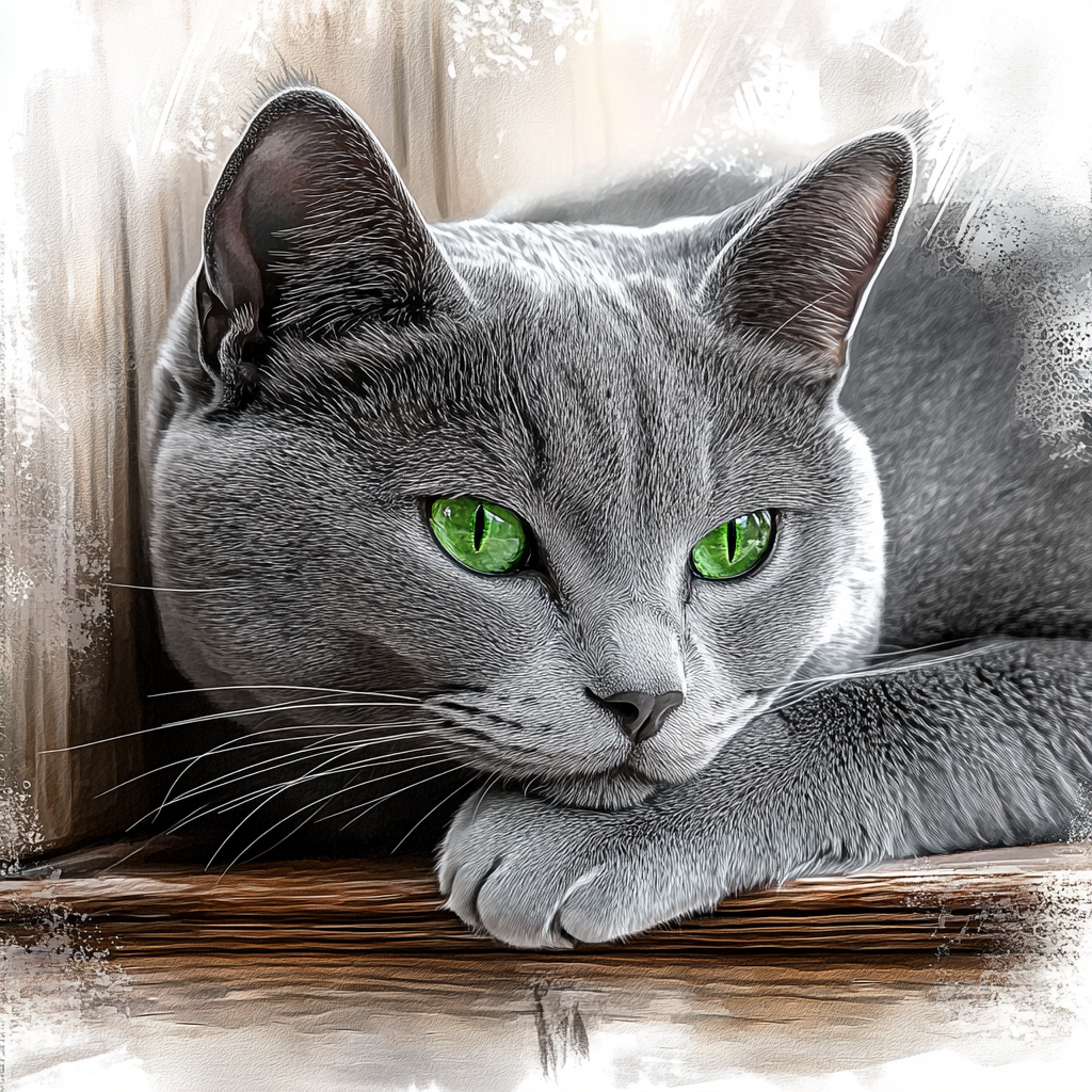 Russian Blue - Lying LR - Coaster