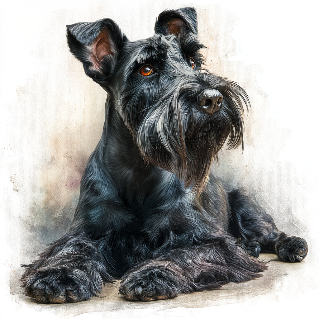 Schnauzer - Black - Lying Down HU - Coaster