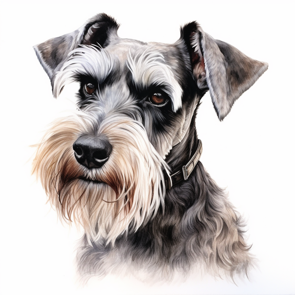 Schnauzer - Grey - Portrait - Coaster