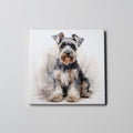 Schnauzer - Grey - Sitting - Coaster