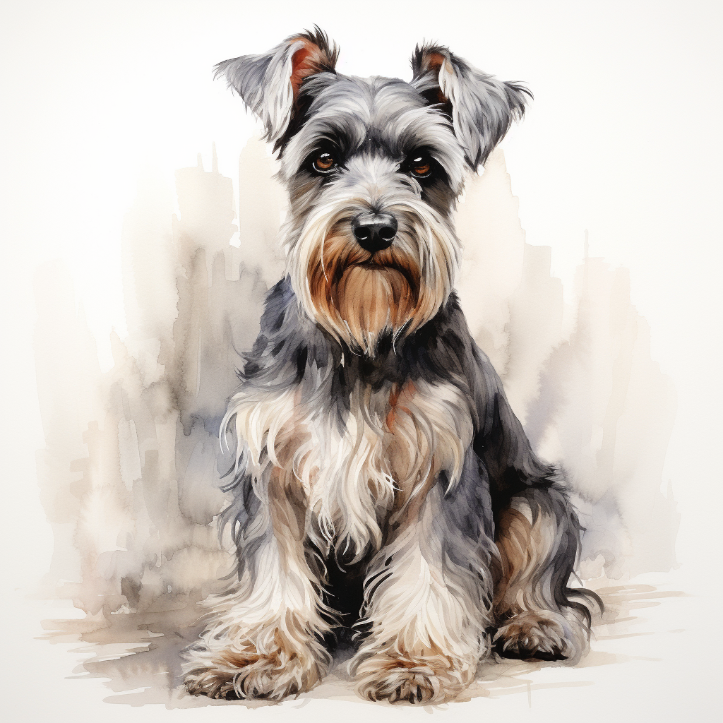 Schnauzer - Grey - Sitting - Coaster