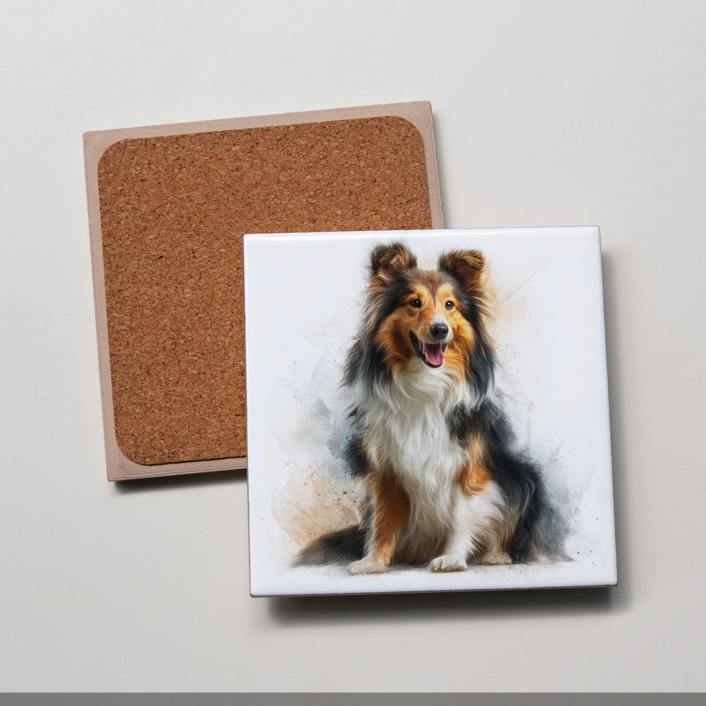 Sheltie - Sitting LR- Coaster