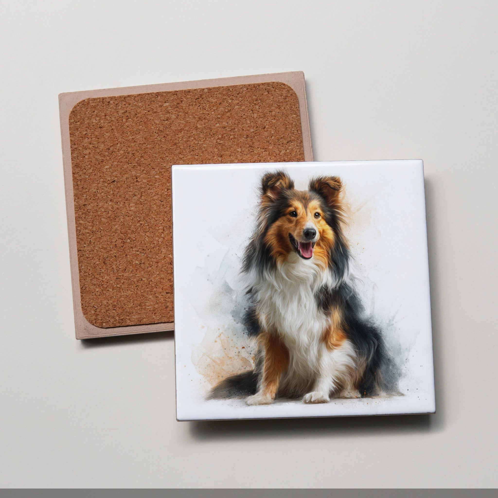 Sheltie - Sitting LR- Coaster