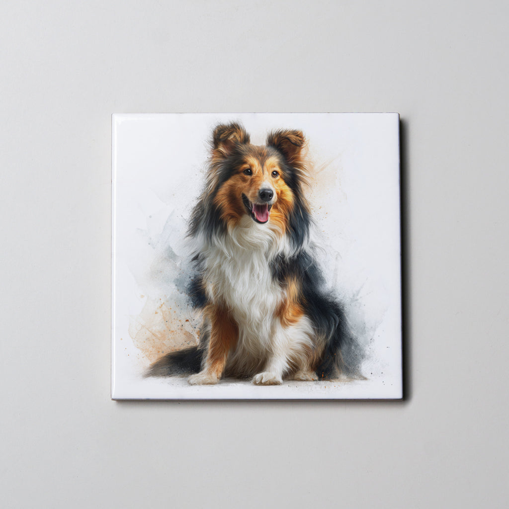Sheltie - Sitting LR- Coaster