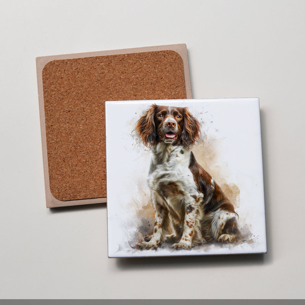 Springer Spaniel - Red - Sitting - Coaster