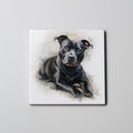 Staffordshire Bull Terrier - Black -HU - Coaster
