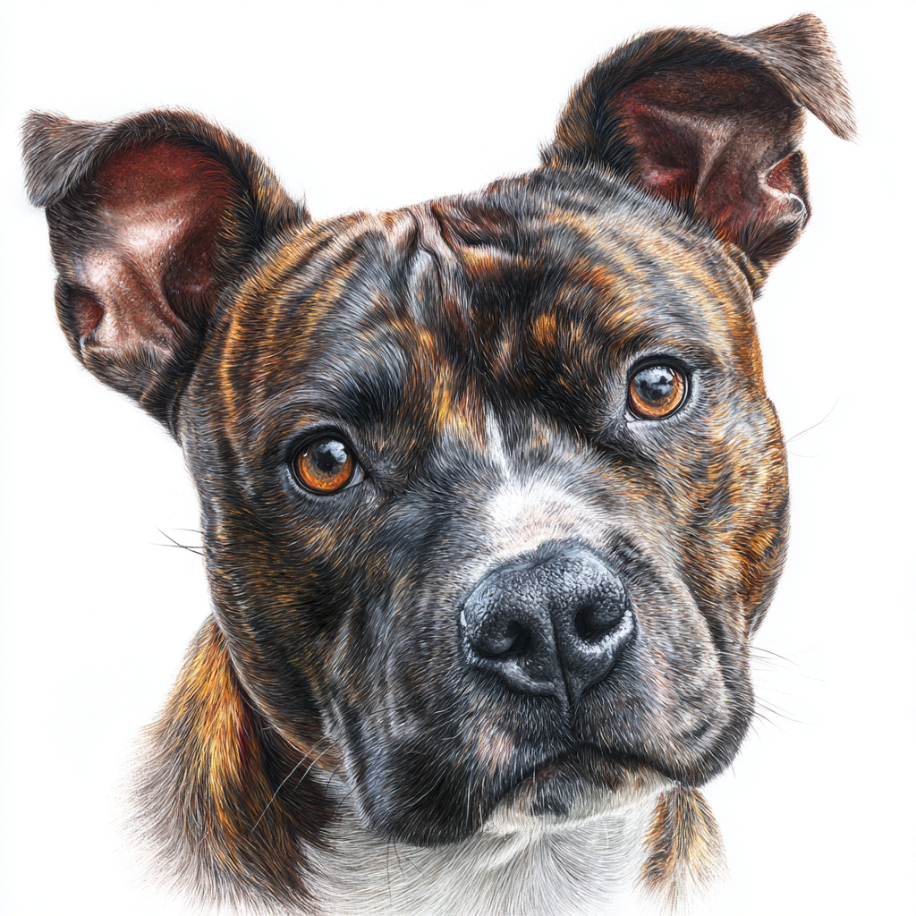 Staffordshire Bull Terrier - Brindle - Portrait - Coaster