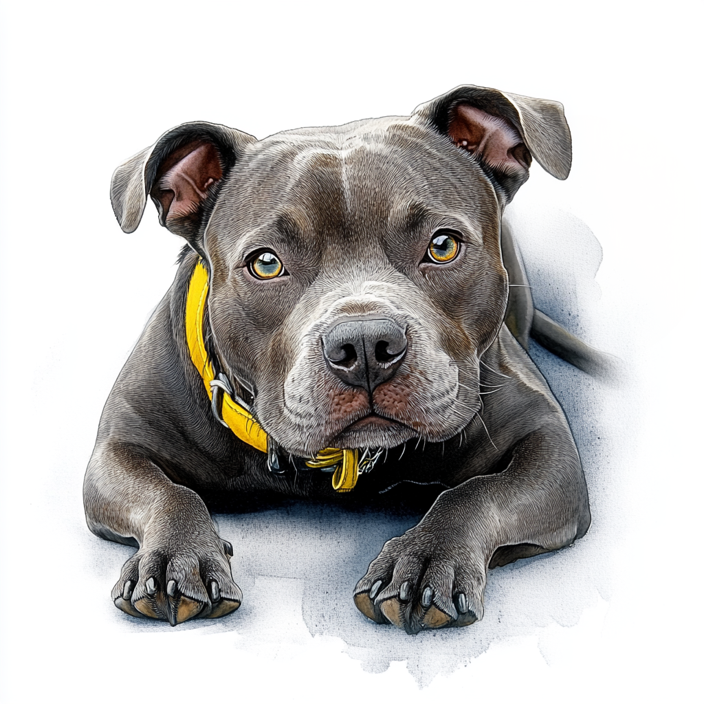 Staffordshire Bull Terrier - Grey -LD - Coaster