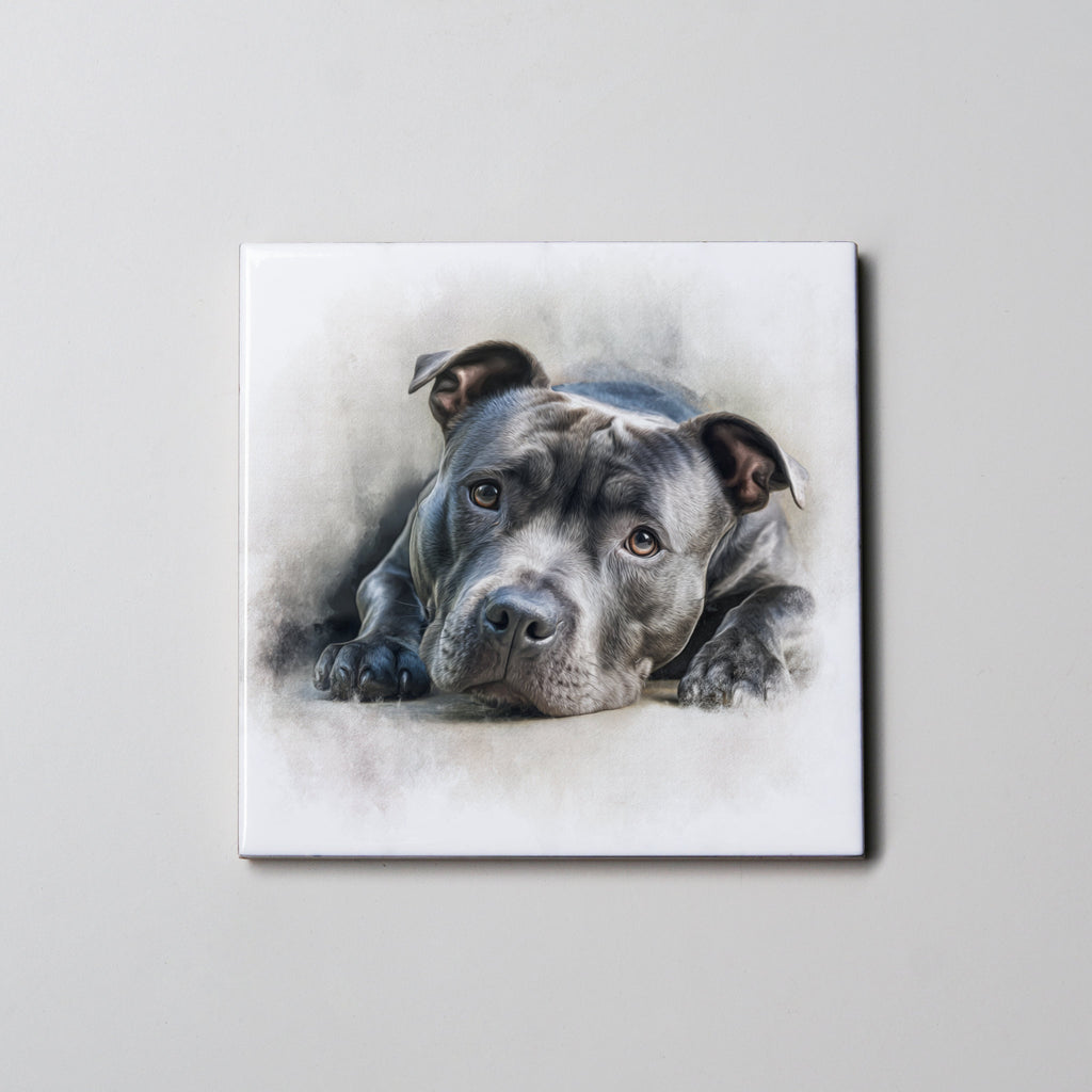 Staffordshire Bull Terrier - Grey -LD2 - Coaster