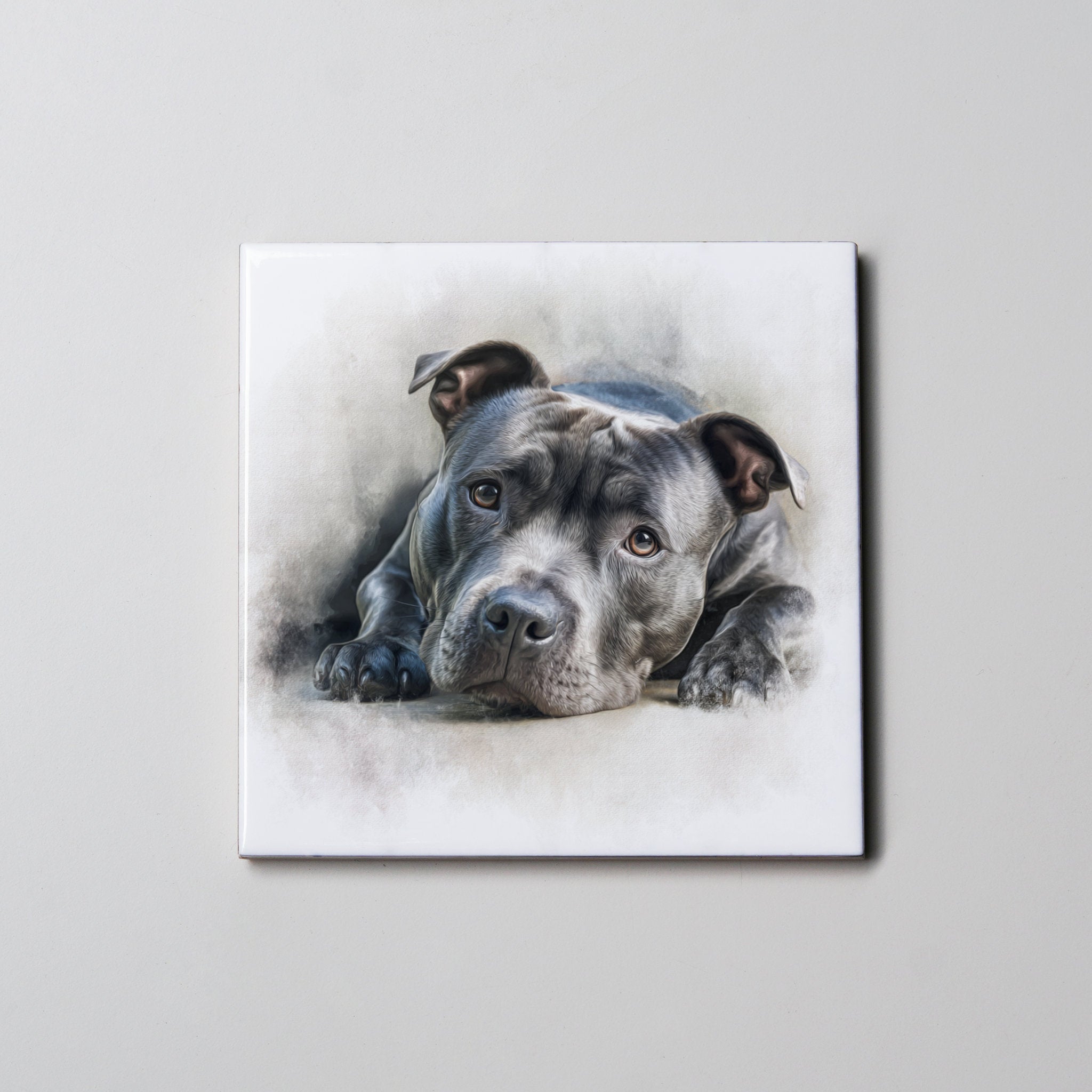 Staffordshire Bull Terrier - Grey -LD2 - Coaster