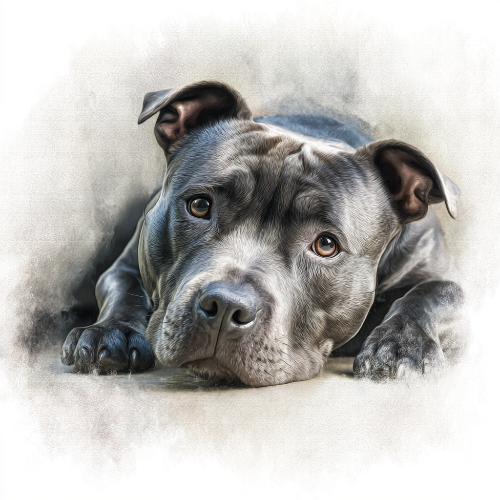 Staffordshire Bull Terrier - Grey -LD2 - Coaster
