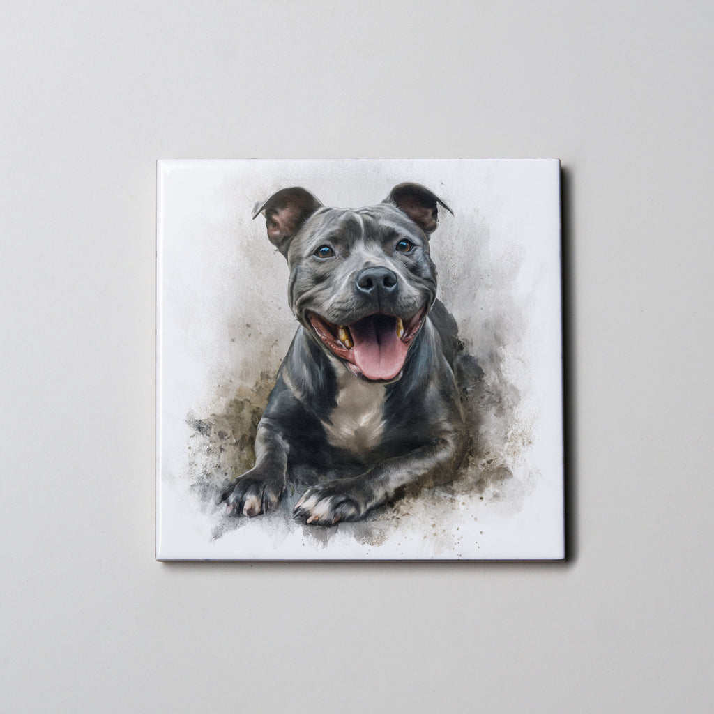 Staffordshire Bull Terrier - Grey -LD HU - Coaster