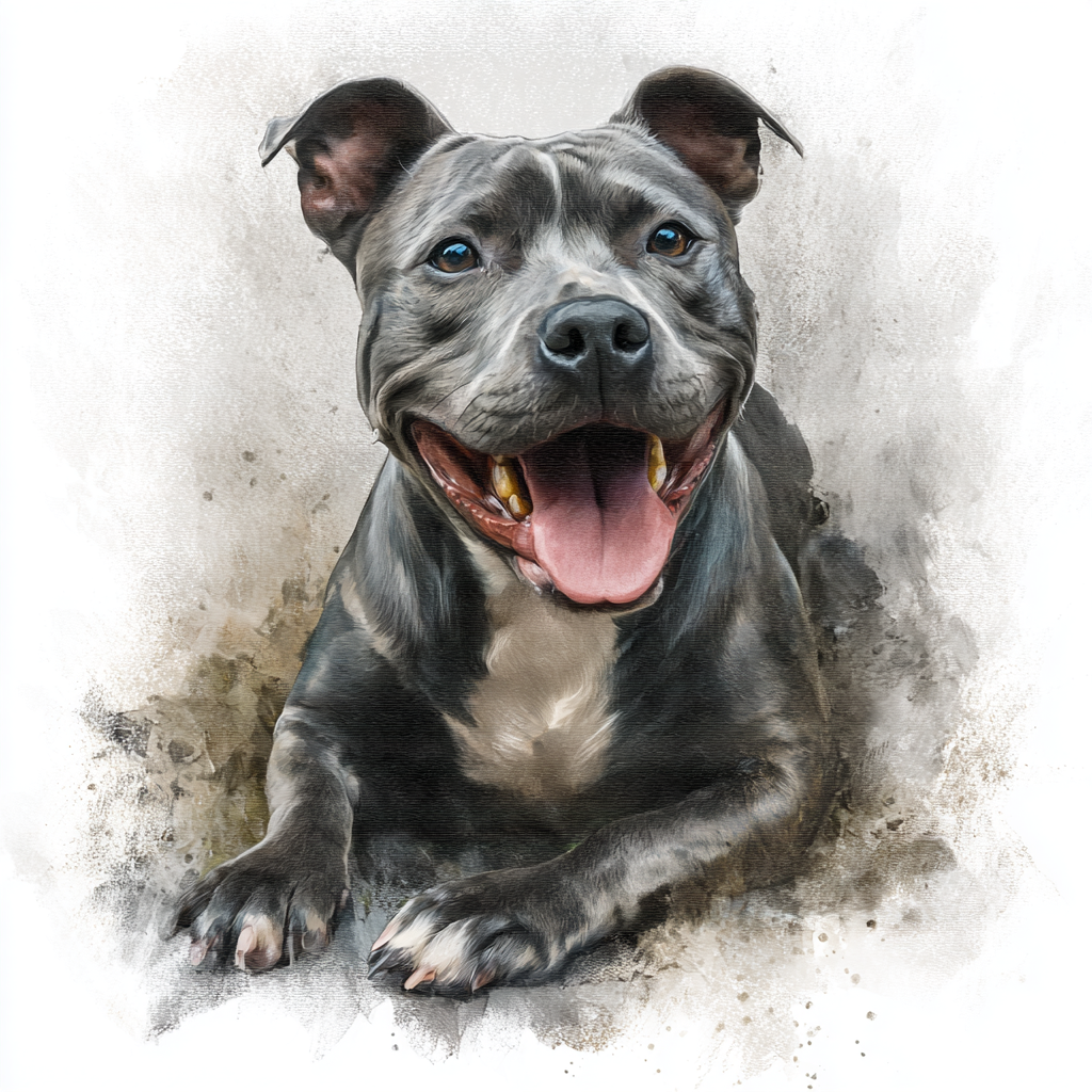 Staffordshire Bull Terrier - Grey -LD HU - Coaster