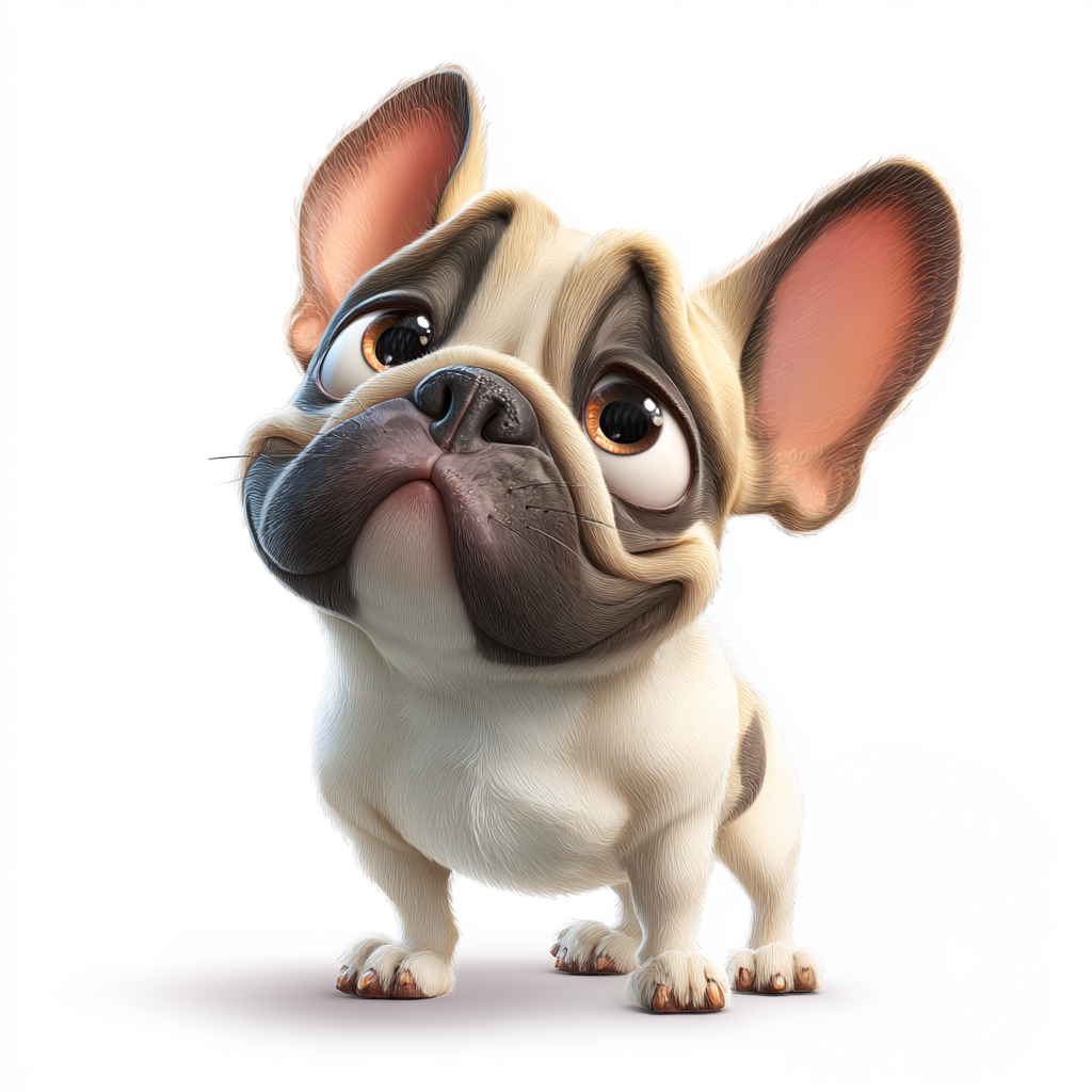 Tan French Bulldog - Caricature - Coaster