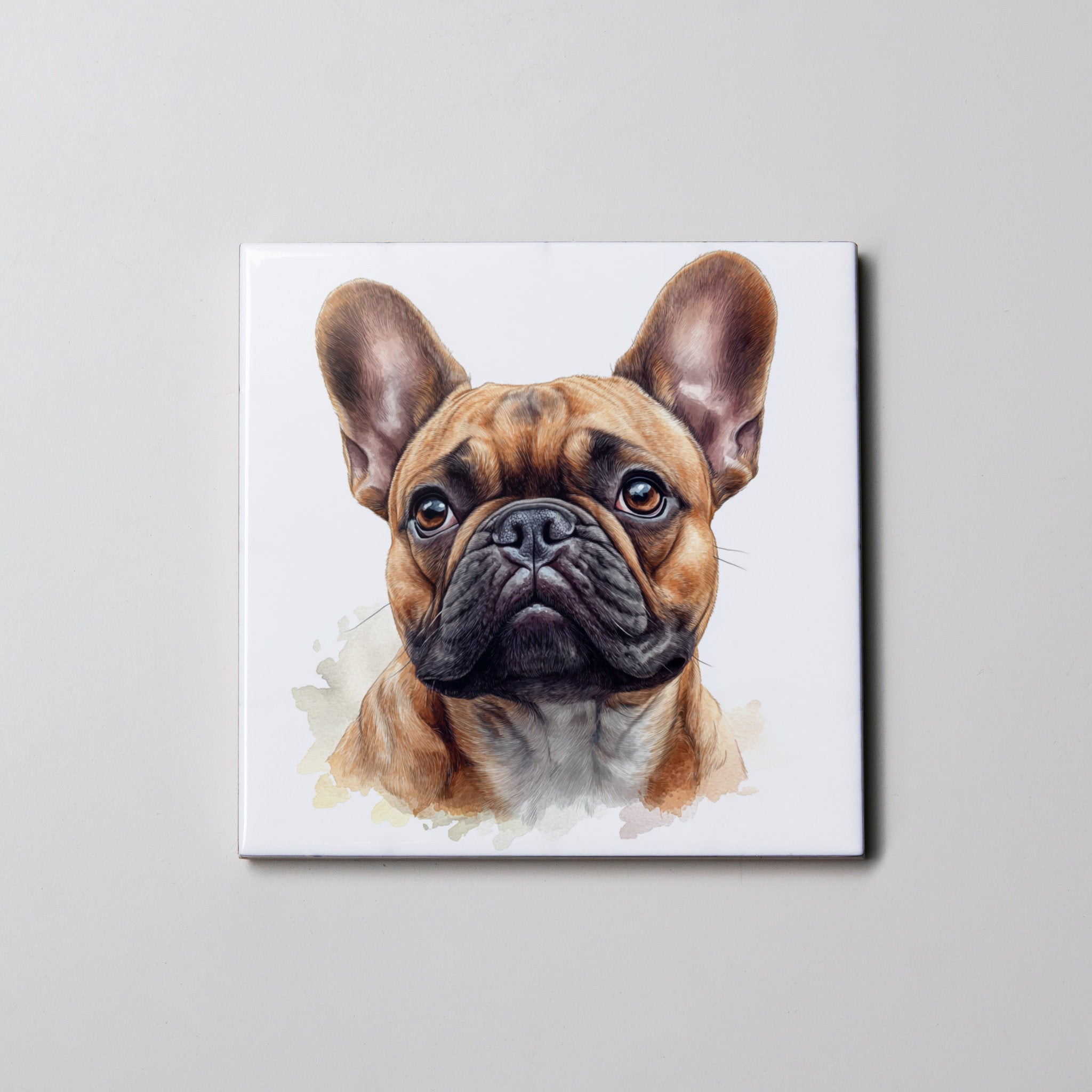 Tan French Bulldog - Portrait - Coaster