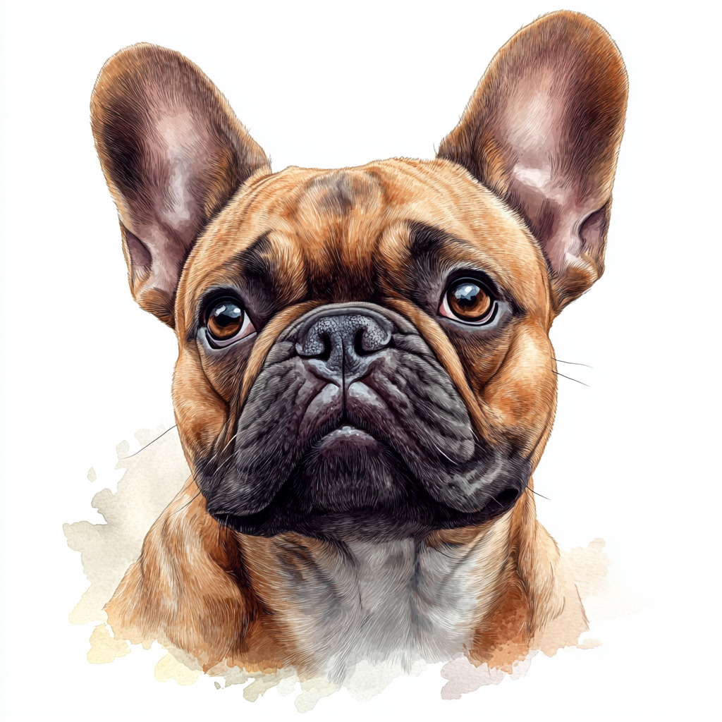 Tan French Bulldog - Portrait - Coaster