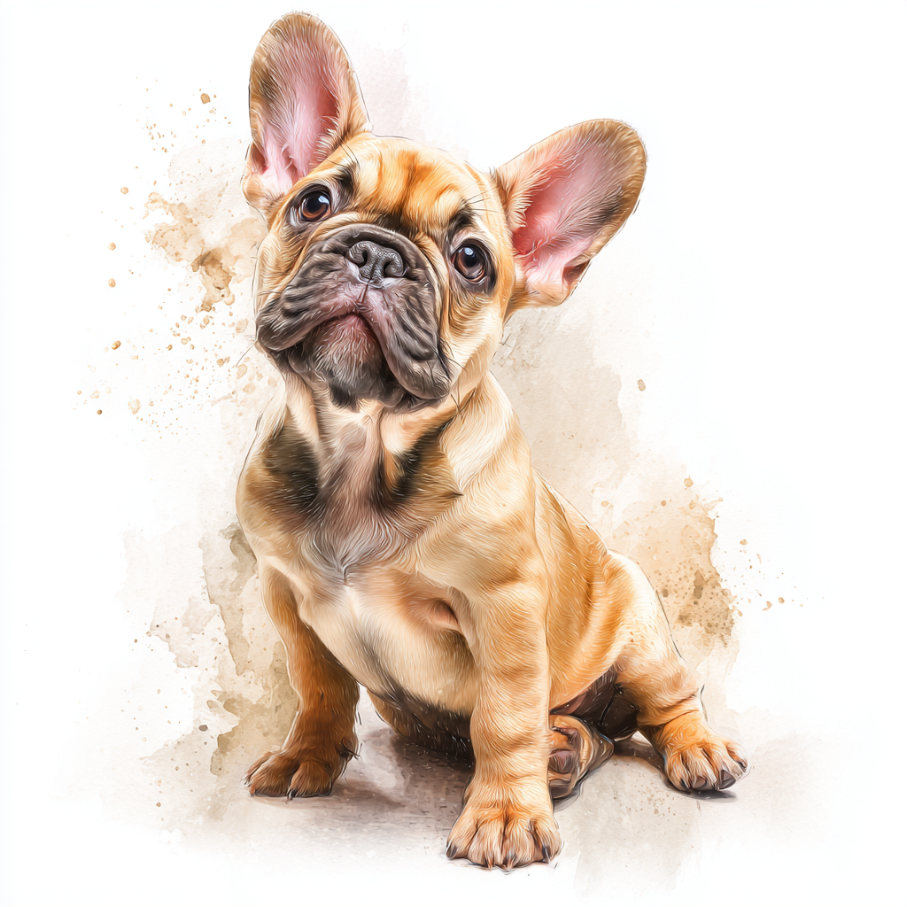Tan French Bulldog - Sitting - Coaster