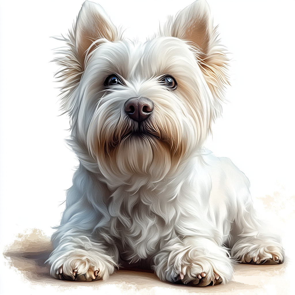 Westie - Lying - HUp - Coaster