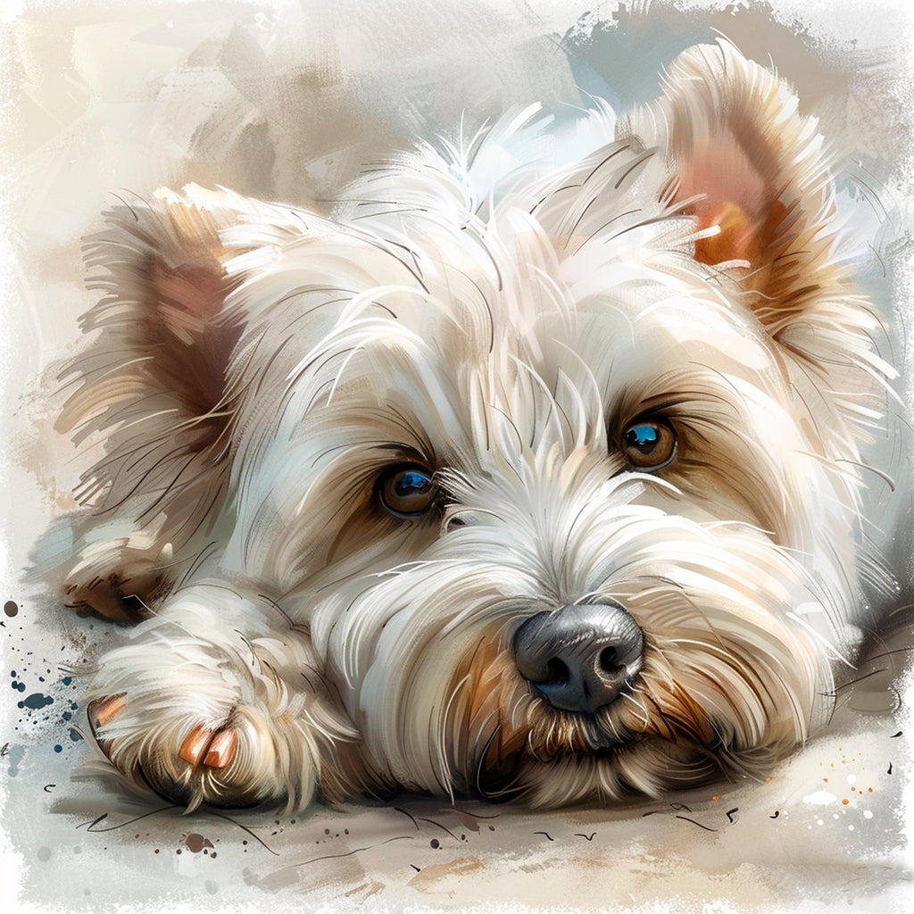 Westie - Lying - Coaster