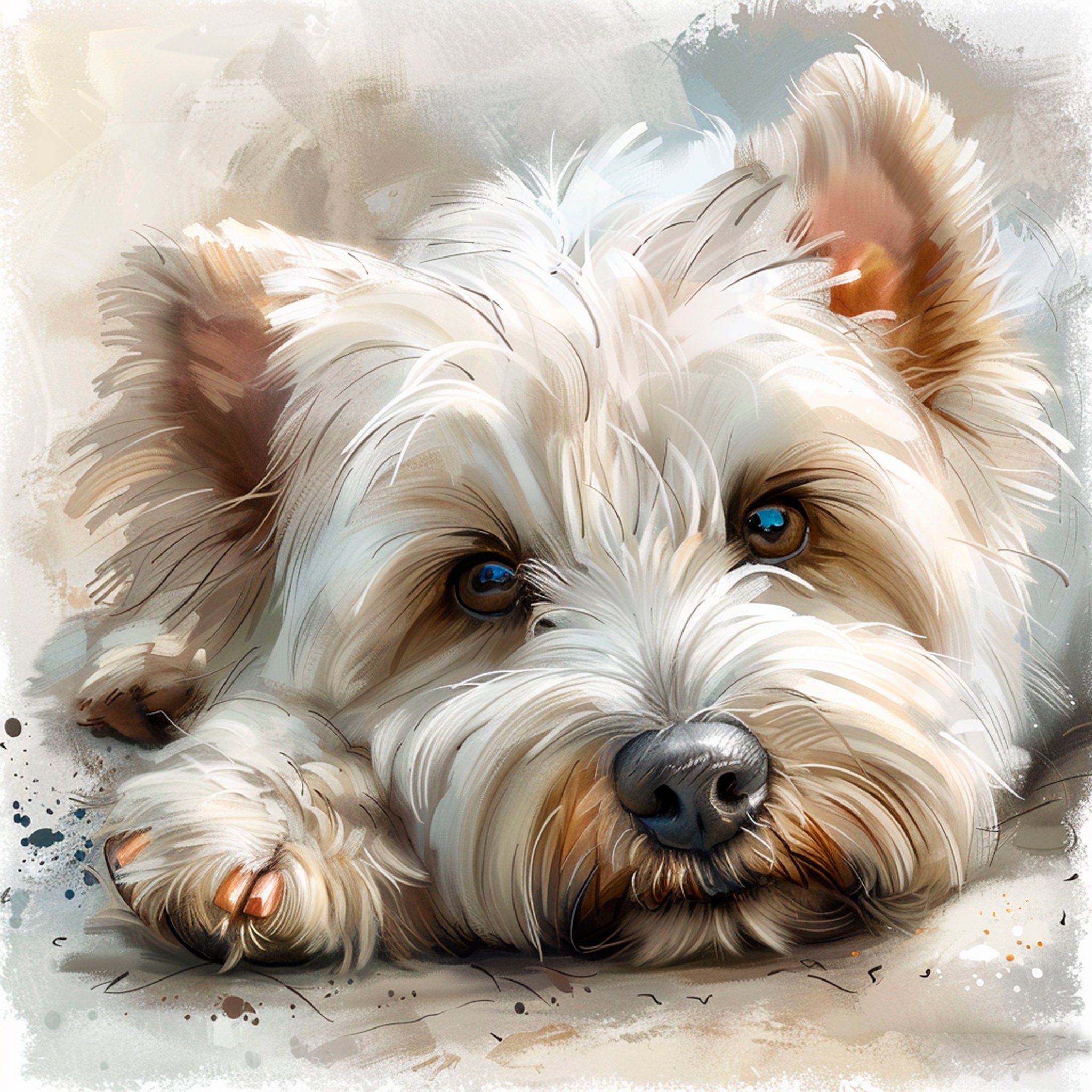 Westie - Lying - Coaster