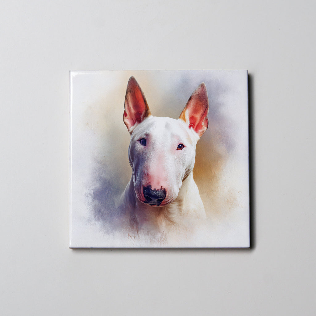 White Bull Terrier - Portrait - Coaster