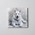 White German Shepherd - Lying Down - Coaster