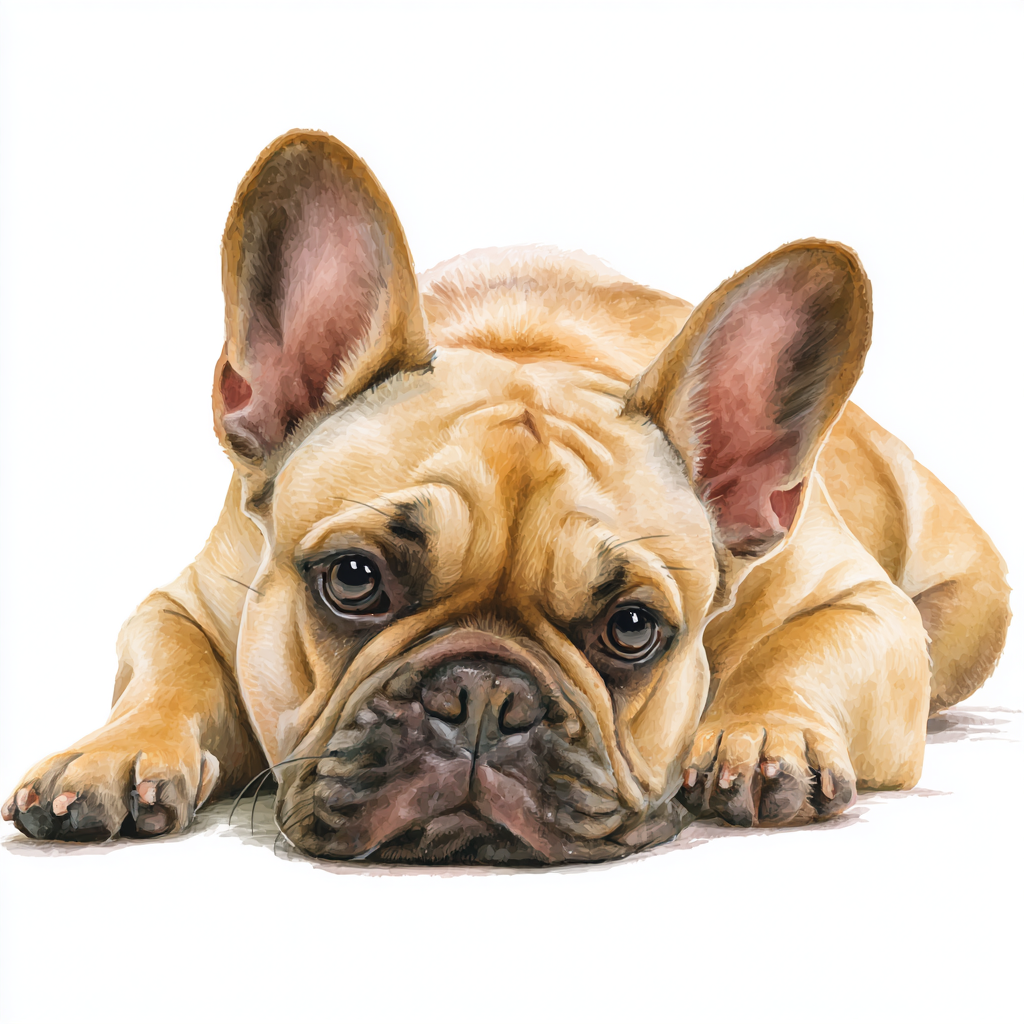 Tan French Bulldog Lying Down Coaster