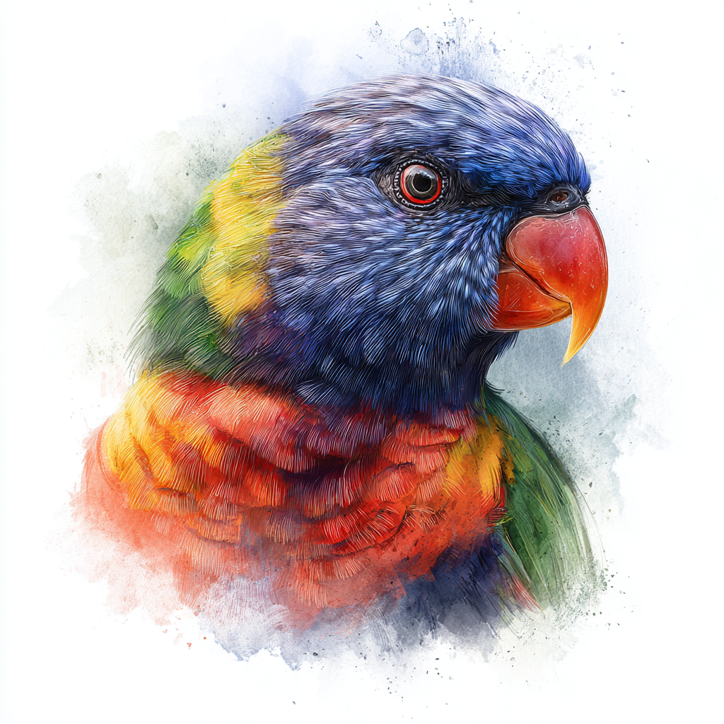 rainbow lorikeet portrait right - Coaster