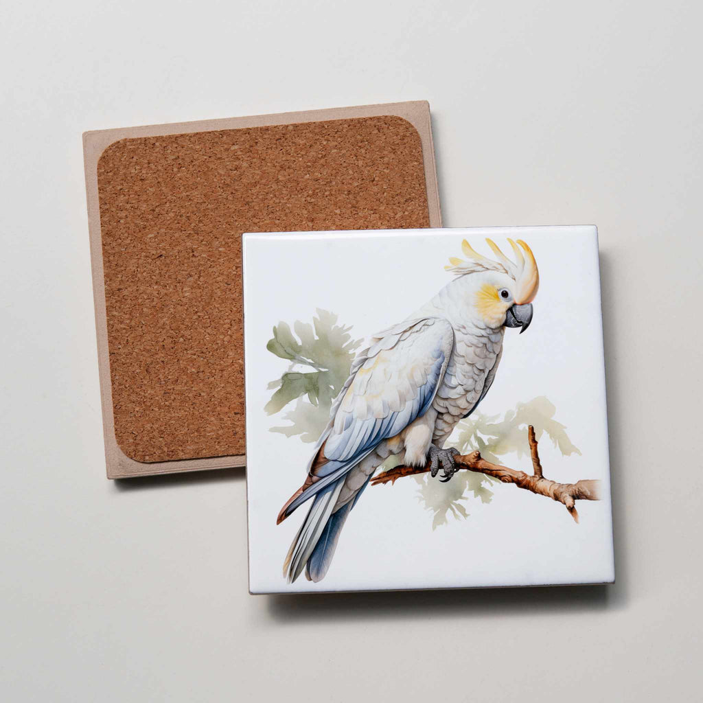 Sulphur-crested cockatoo Full Body 2 - Coaster