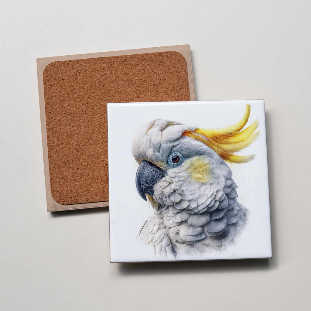 Sulphur-crested cockatoo Portrait - Coaster